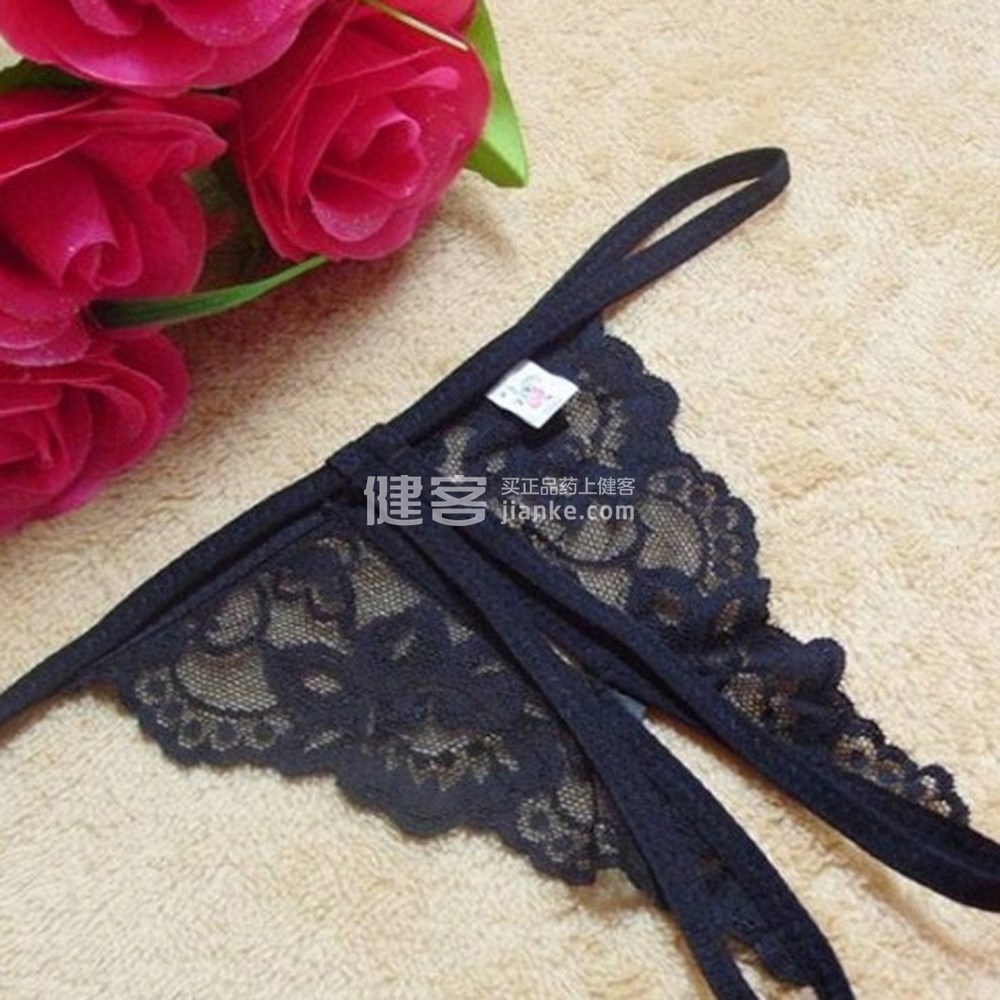许巴情趣内衣女款黑色蕾丝开档丁字裤(性感)情趣开心乐摇舞慢热DJ图片