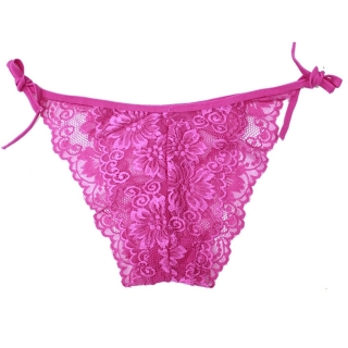 秀丝妮 情趣内裤 蕾丝低腰系带三角裤(玫瑰红色)