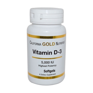 California Gold Nutrition 维生素D-3软胶囊 5000IU(120粒)