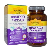 Country Life Omega 3-6-9 Softgels(柠檬味 120粒)