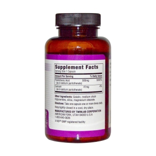 Twinlab Pantothenic Acid (B-5) Caps(500毫克 150粒)