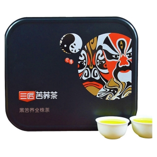 三匠 黑苦荞茶全株茶 麦香型 铁盒装(200g)