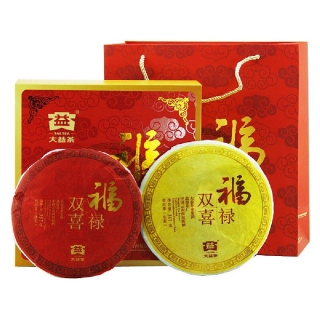 大益福禄双喜礼盒装普洱茶