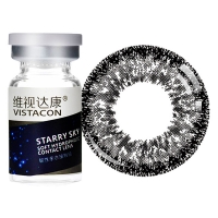 维视达康 年抛型 美瞳彩色隐形眼镜(黑色银河 525度)