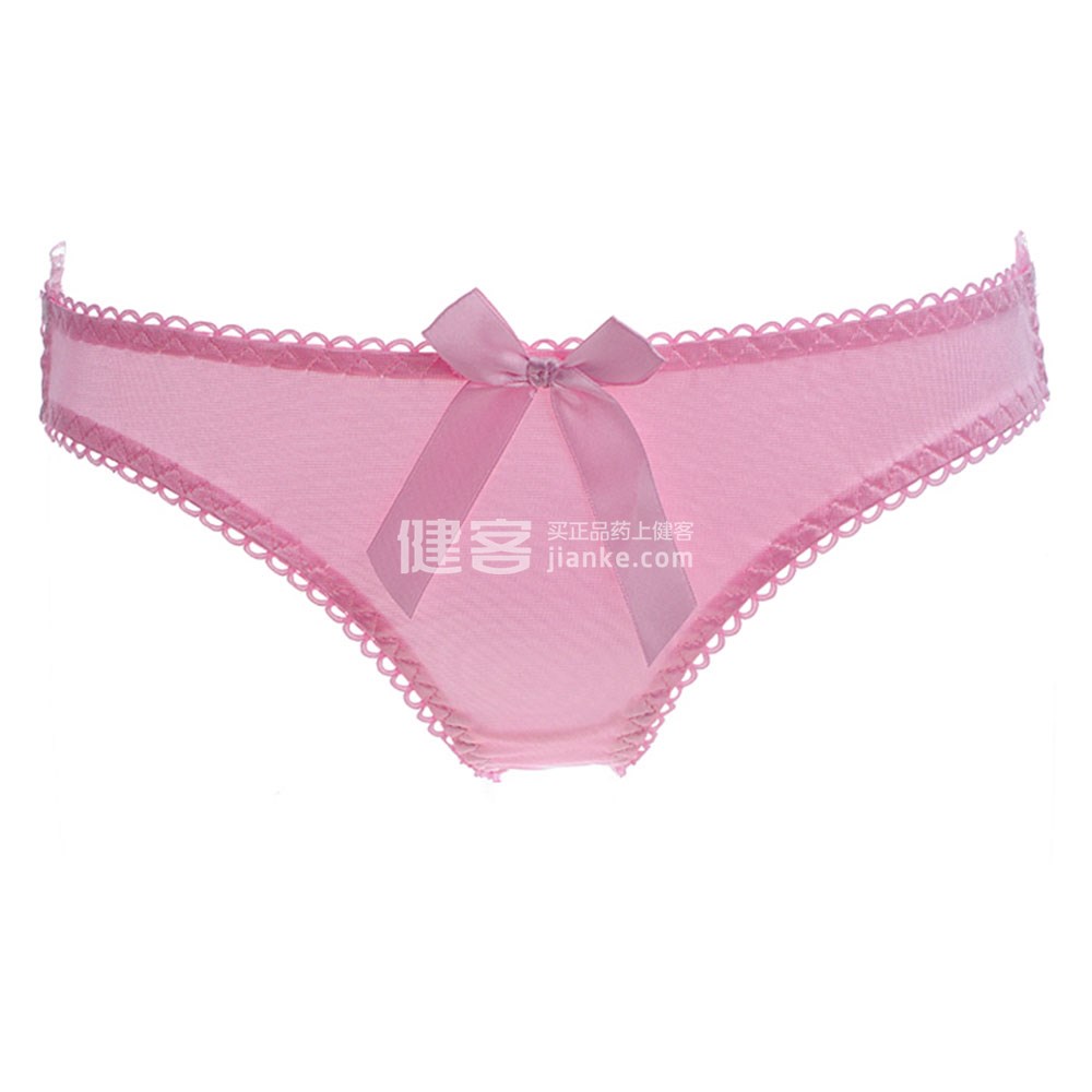 斓诗(lanshi) 蕾丝性感 蝴蝶结诱惑露臀女士内裤2074(粉色xl码)