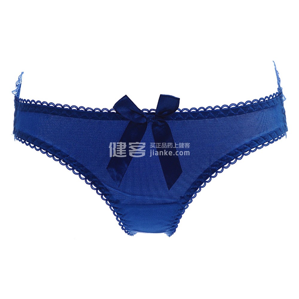 斓诗(lanshi) 蕾丝性感 蝴蝶结诱惑露臀女士内裤2074(蓝色l码)