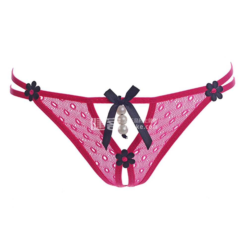 斓诗(lanshi) 性感t裤 珍珠珠开档丁字裤2071(玫红色m码)