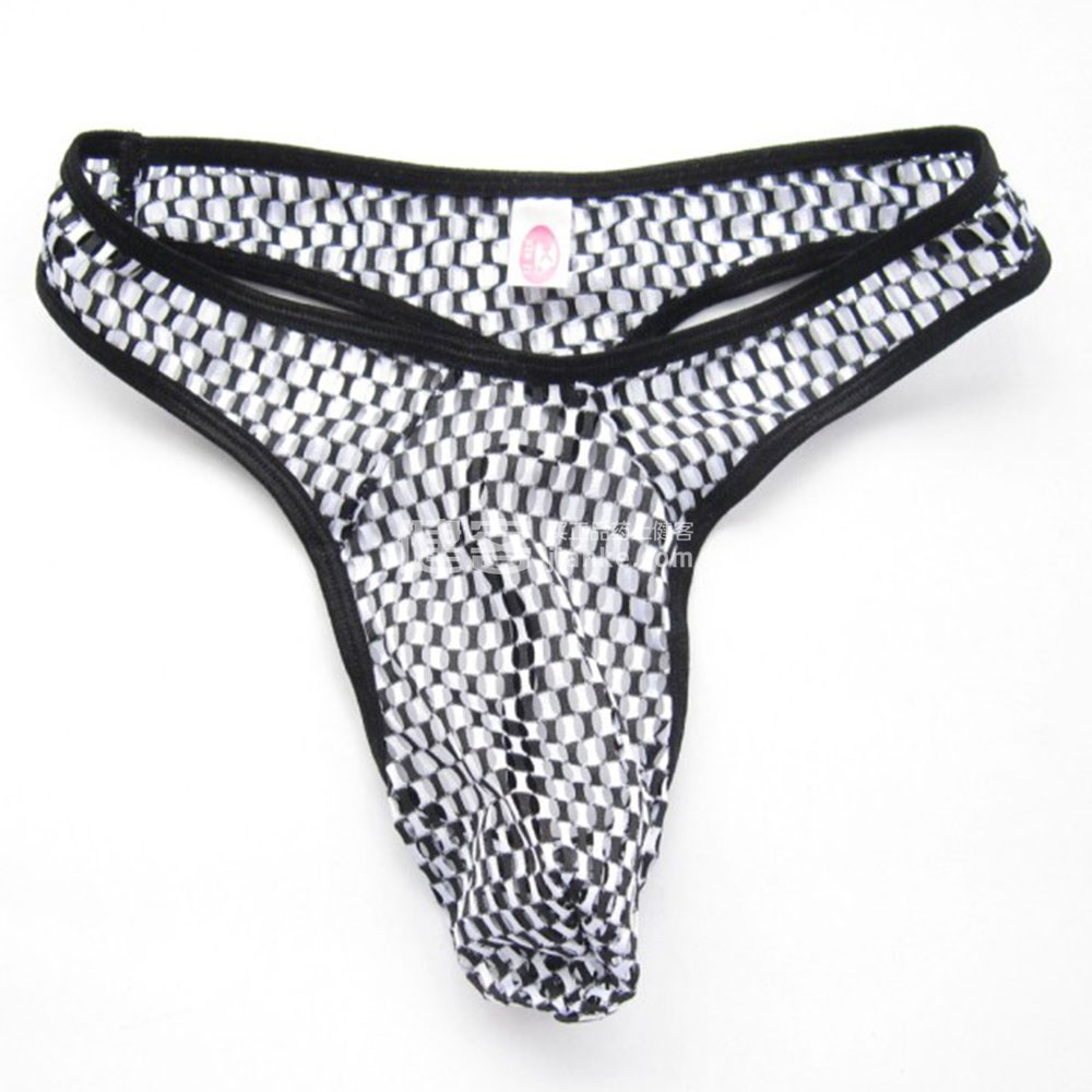斓诗(lanshi) 透明内裤 诱惑薄纱透视格子丁字裤2034(白色s码)