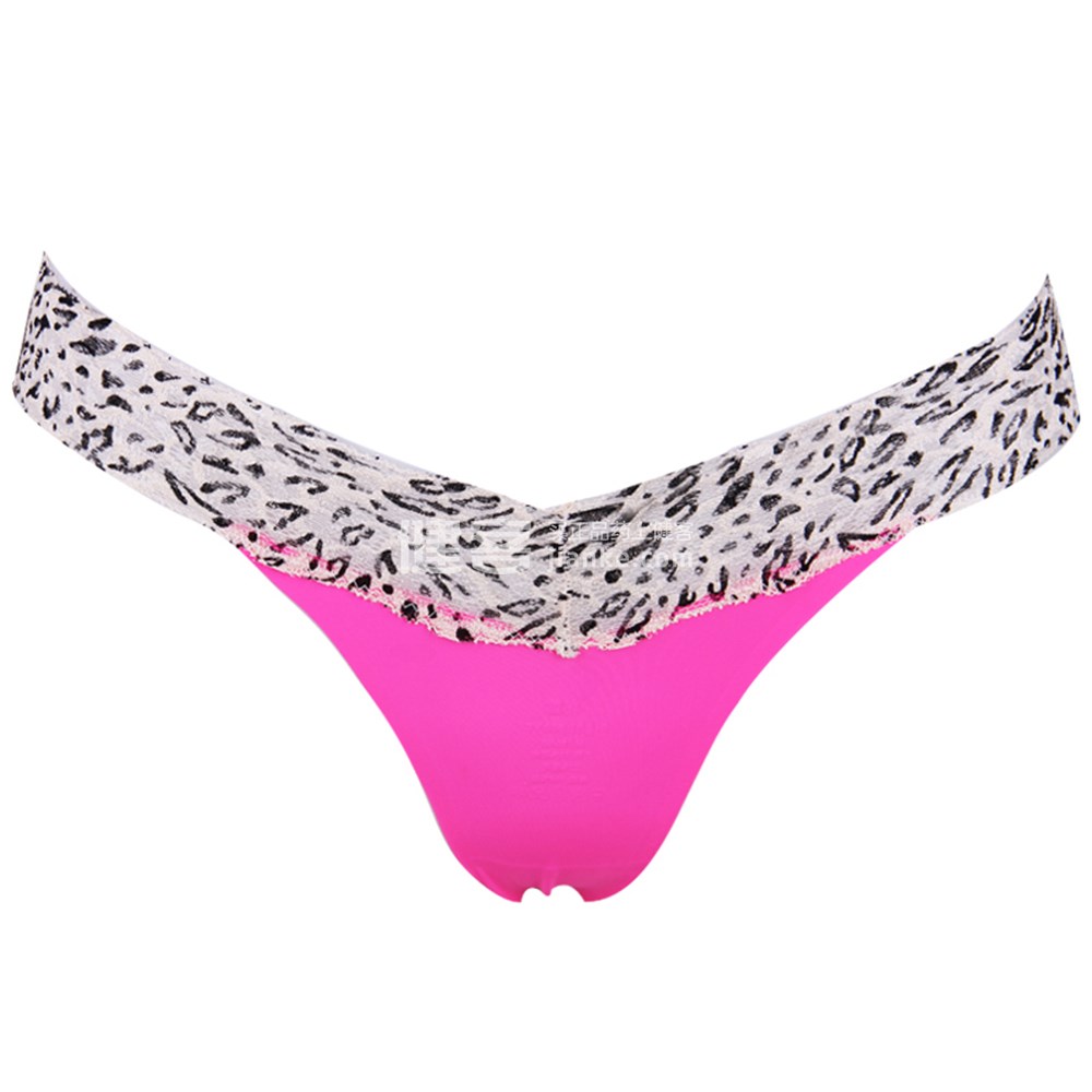 天秀 情趣内衣 女款性感豹纹丁字裤(玫红色 m码)