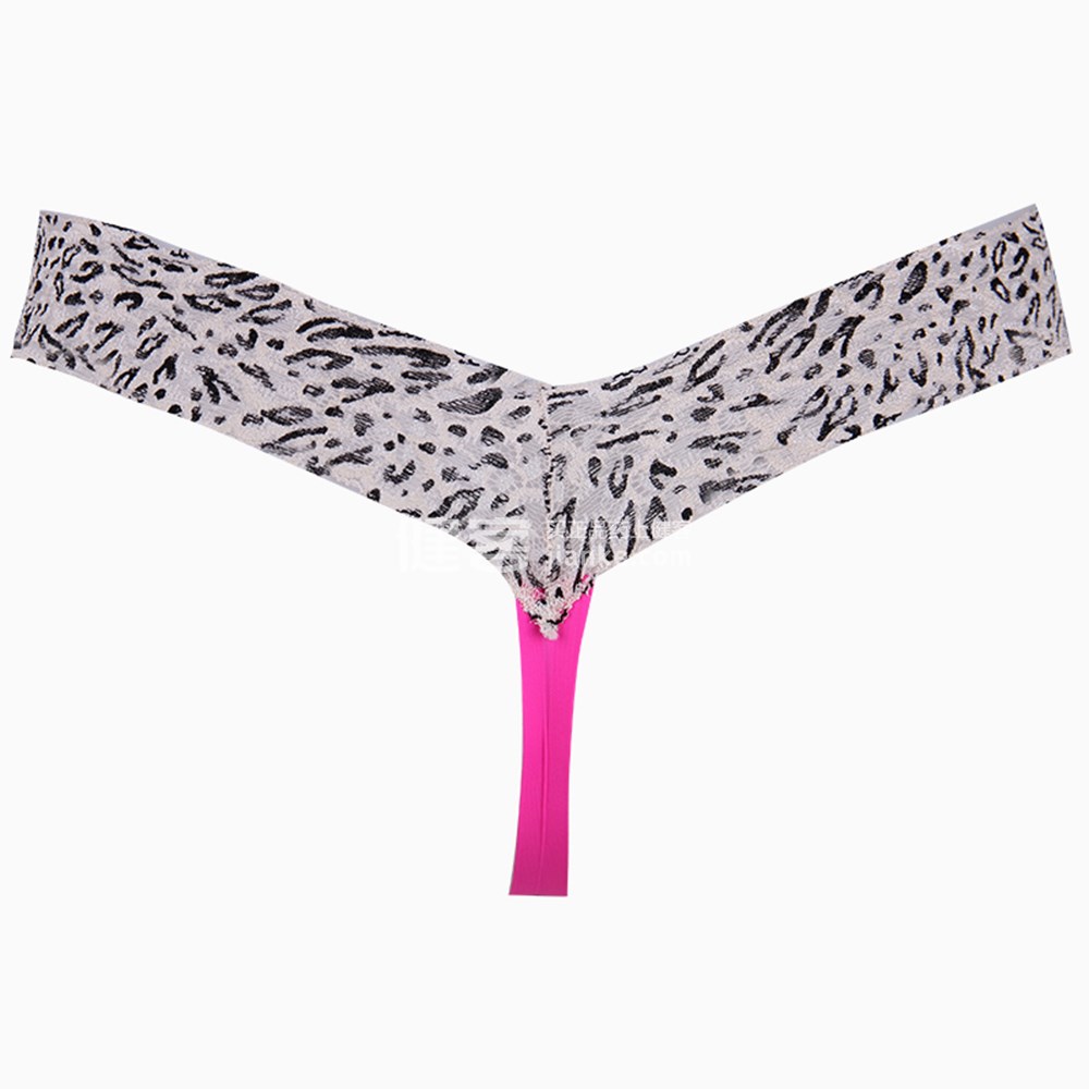 天秀 情趣内衣 女款性感豹纹丁字裤(玫红色 xl码)