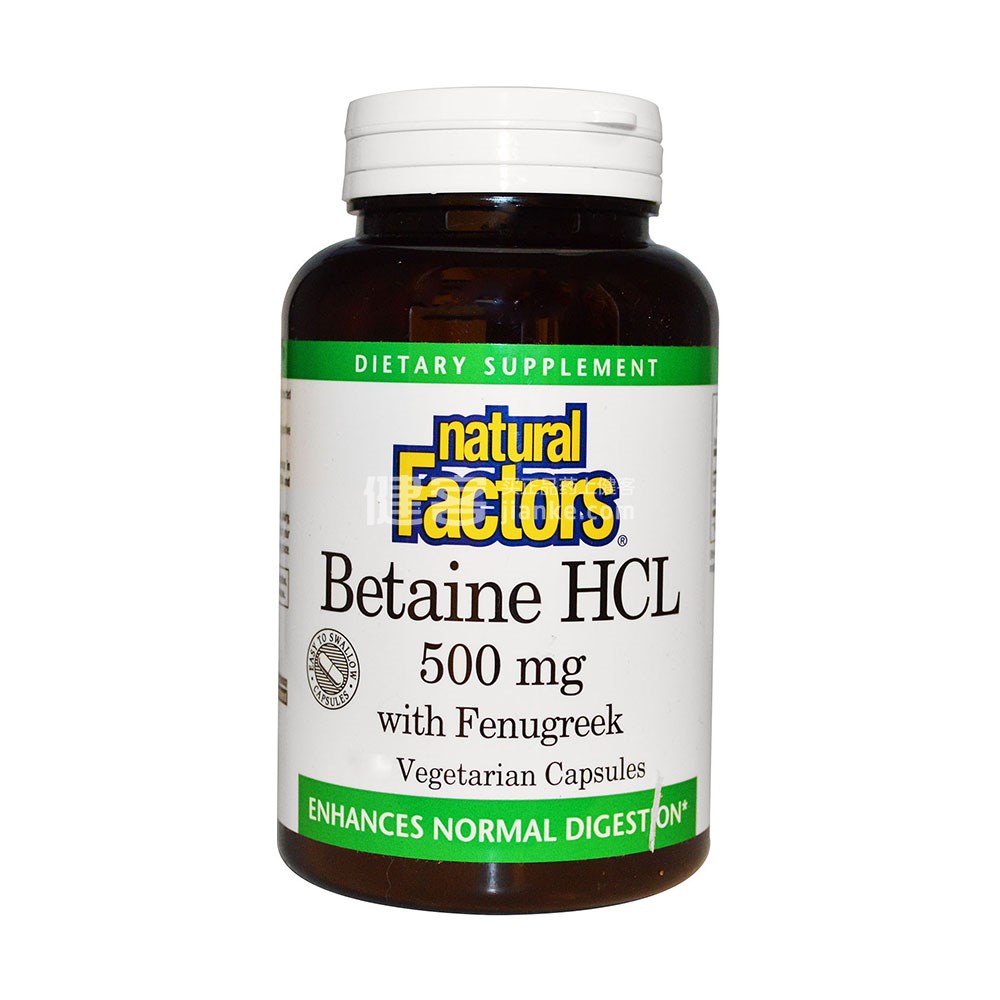 natural factors 盐酸甜菜碱素食胶囊(60粒)