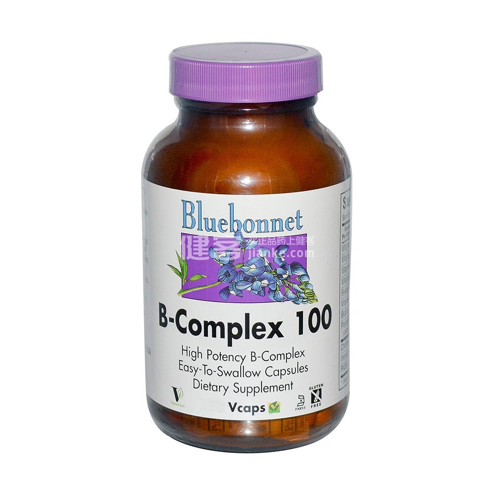 bluebonnet nutrition 复合维生素b-100素食胶囊(180粒)