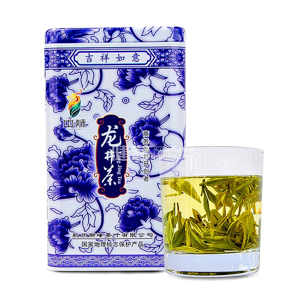 中獅 西湖龍井 二級茶 青花瓷 鐵罐裝(260g)